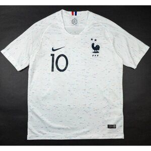 France FFF Mbappe World Cup Soccer Jersey Men's Small White Red Blue World Cup